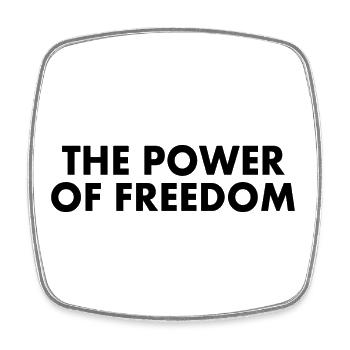 The power of freedom - Square fridge magnet - white - Front