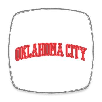 Oklahoma City Varsity Lettering - Square fridge magnet - white - Front