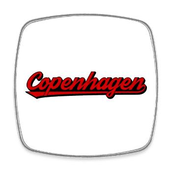 Copenhagen lettering retro red - Square fridge magnet - white - Front