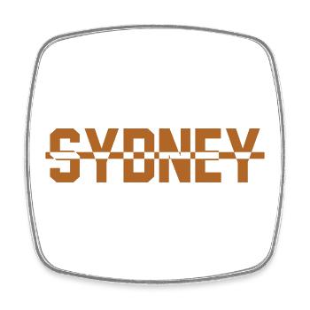 Sydney - Viereckiger Kühlschrankmagnet - Weiß - Vorne