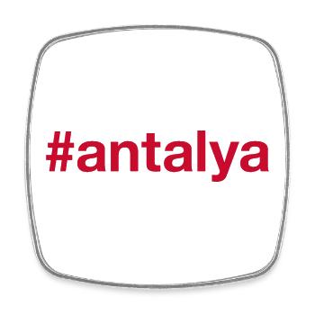 ANTALYA Hashtag Turkey Türkei - Viereckiger Kühlschrankmagnet - Weiß - Vorne