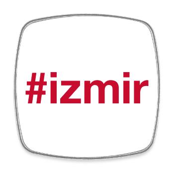 IZMIR Turkey Türkei Hashtag - Viereckiger Kühlschrankmagnet - Weiß - Vorne