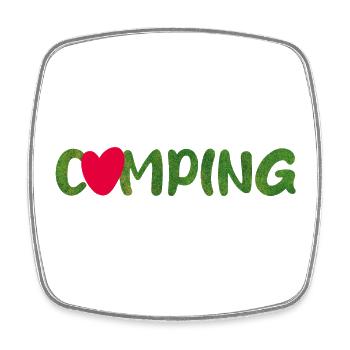 Camping Rasen Herz Caravan Van Life Wohnmobil Fan - Viereckiger Kühlschrankmagnet - Weiß - Vorne