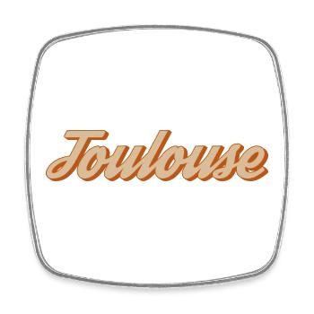 Vintage Toulouse Lettering - Square fridge magnet - white - Front