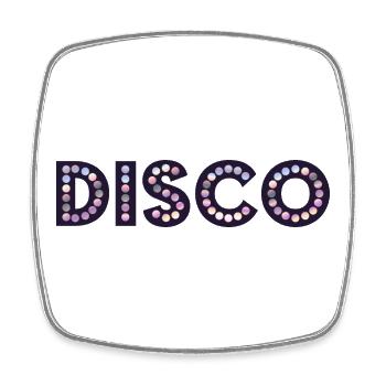 Disco - Square fridge magnet - white - Front