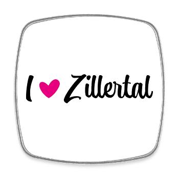 I love Zillertal - Viereckiger Kühlschrankmagnet - Weiß - Vorne