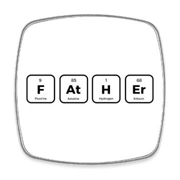 Father - Style Tableau Périodique, Idée Originale - Magnet carré - blanc - Devant