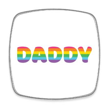Papa LGBTQ+ - Magnet carré - blanc - Devant