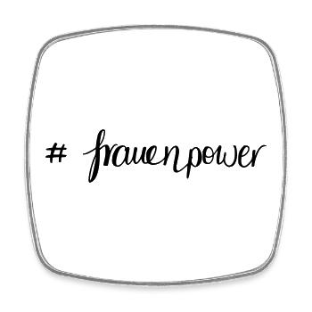 frauenpower - Viereckiger Kühlschrankmagnet - Weiß - Vorne