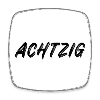 80 - Achtzig - 80. Geburtstag - Viereckiger Kühlschrankmagnet - Weiß - Vorne