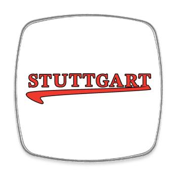Stuttgart Schriftzug mit rotem Unterstrich - Viereckiger Kühlschrankmagnet - Weiß - Vorne