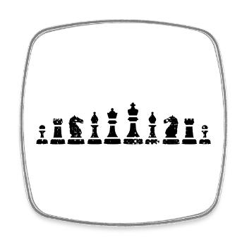 Pièce d'échecs - Magnet carré - blanc - Devant