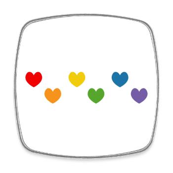 Regenbogeherz Tshirt Mix LGBTQ - Viereckiger Kühlschrankmagnet - Weiß - Vorne