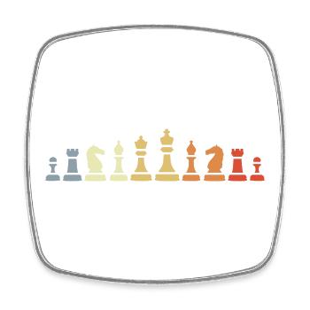Vintage Chess Pieces - Square fridge magnet - white - Front