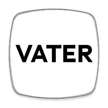 Vater Typografie Design VATER-MUTTER-KIND Geburt - Viereckiger Kühlschrankmagnet - Weiß - Vorne