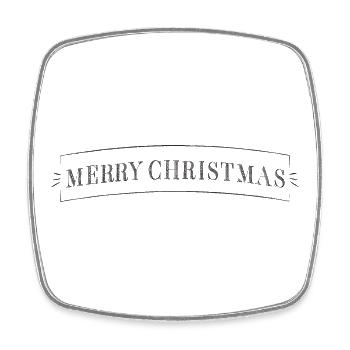 MERRY CHRISTMAS - Viereckiger Kühlschrankmagnet - Weiß - Vorne