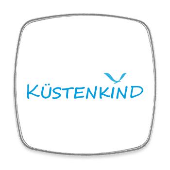 KÜSTENKIND - Viereckiger Kühlschrankmagnet - Weiß - Vorne