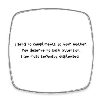 Quote Lady Catherine by Jane Austen - Square fridge magnet - white - Front