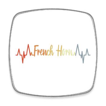 Retro Horn Heartbeat - Square fridge magnet - white - Front