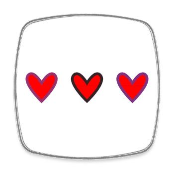 HERZ. HERZ. VALENTINSTAG. LIEBE. LIEBE. PAAR. - Viereckiger Kühlschrankmagnet - Weiß - Vorne