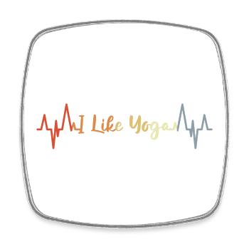 Yoga Heart Palpitations - Square fridge magnet - white - Front