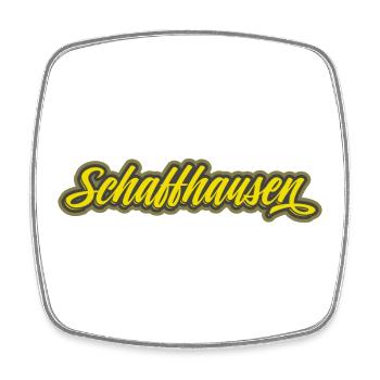 Schaffhausen Script Schriftzug - Viereckiger Kühlschrankmagnet - Weiß - Vorne