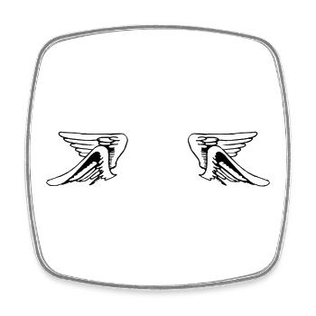 Design 14 (Flügelset, weit) - Viereckiger Kühlschrankmagnet - Weiß - Vorne