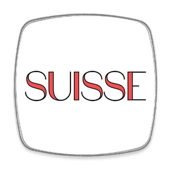 SCHWEIZ. LAND. GENF. HUMOR. FLAGGE. GENF - Viereckiger Kühlschrankmagnet - Weiß - Vorne