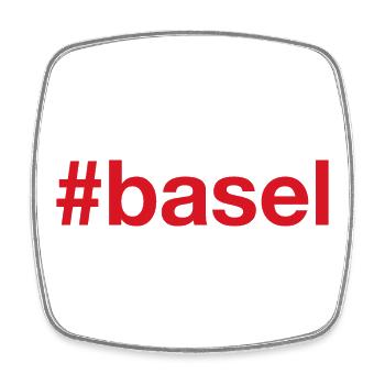 Basel Switzerland Schweiz - Viereckiger Kühlschrankmagnet - Weiß - Vorne