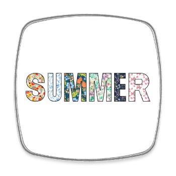 Sommer | Summer | Baum | Blüten | Sonnenschein - Viereckiger Kühlschrankmagnet - Weiß - Vorne