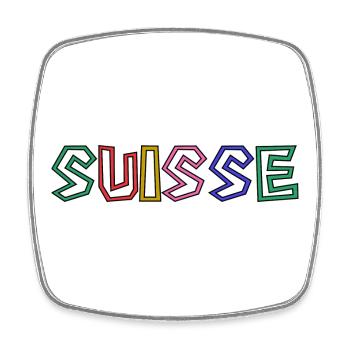 SWITZERLAND. HUMOR. COUNTRY. FLAG. GENEVA. LAUSANNE - Square fridge magnet - white - Front