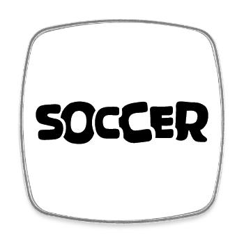 football lettrage logo icône illustration bande dessinée - Magnet carré - blanc - Devant