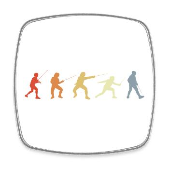 Fencer positions - Square fridge magnet - white - Front