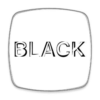BLACK - Square fridge magnet - white - Front