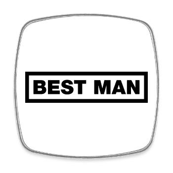 Best Man Element Top (Bachelor Party MC Rocker Cowl Design) - Square fridge magnet - white - Front