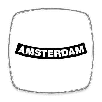 Amsterdam Chapter Element (Bachelor Party MC Rocker Design) - Square fridge magnet - white - Front