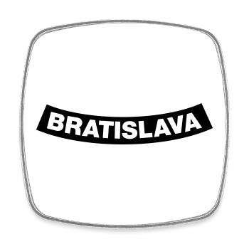 Bratislava ChapterElement 1C (JGA MC-Rocker-Style) - Viereckiger Kühlschrankmagnet - Weiß - Vorne