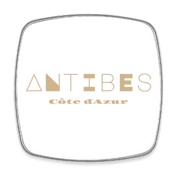 Antibes-Abstract Geometric  Coastal Artwork - Square fridge magnet - white - Front