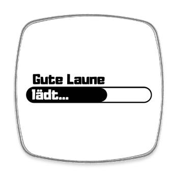 Gute Laune lädt - Viereckiger Kühlschrankmagnet - Weiß - Vorne