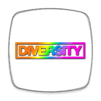 Typo Diversity Kontur Rainbow Shadow - Viereckiger Kühlschrankmagnet - Weiß - Vorne