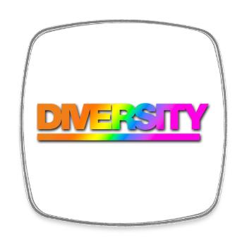Typo Diversity Rainbow Shadow - Viereckiger Kühlschrankmagnet - Weiß - Vorne