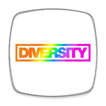 Typo Diversity Kontur Rainbow - Viereckiger Kühlschrankmagnet - Weiß - Vorne