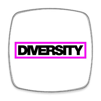 Typo Diversity Contour 2C - Square fridge magnet - white - Front