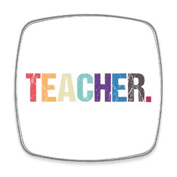 Colorful TEACHER design - Square fridge magnet - white - Front