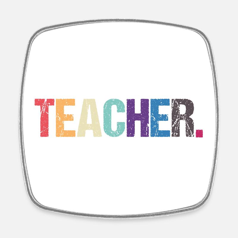 Conception colorée de TEACHER - Magnet carré - blanc