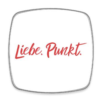 Liebe Punkt - Viereckiger Kühlschrankmagnet - Weiß - Vorne