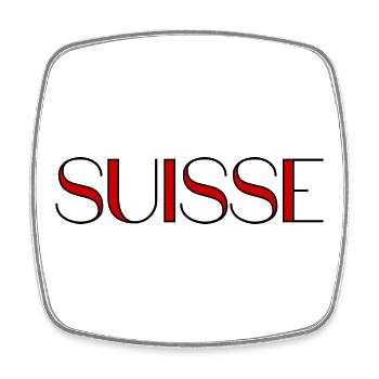 SCHWEIZ. LAND. GENF. HUMOR. FLAGGE. GENF - Viereckiger Kühlschrankmagnet - Weiß - Vorne