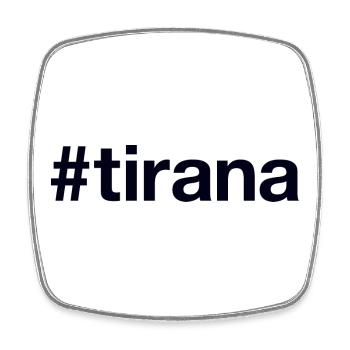 TIRANA Hashtag - Magnet carré - blanc - Devant