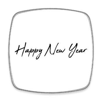 HAPPY NEW YEAR. NEW YEAR'S EVE. NEW YEAR - Square fridge magnet - white - Front