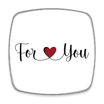 For you - Square fridge magnet - white - Front